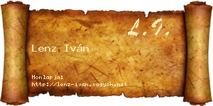 Lenz Iván névjegykártya